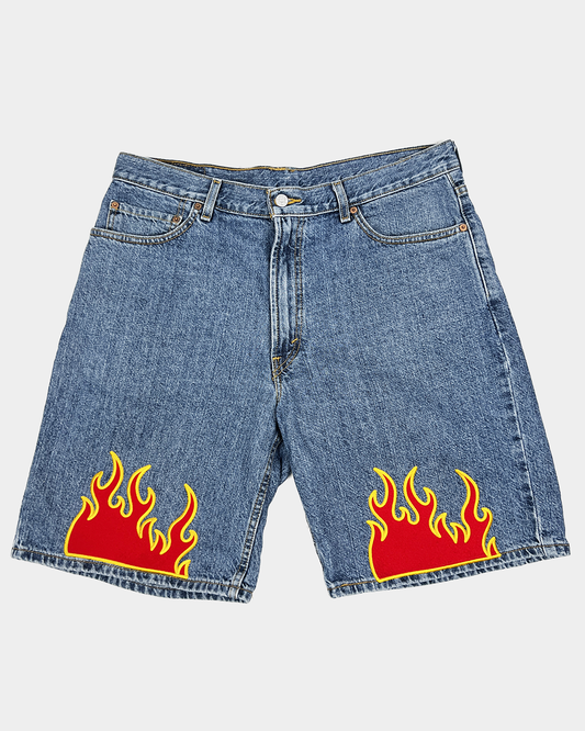 Flame Denim Shorts