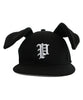 Floppy Ears Fitted Hat - Black