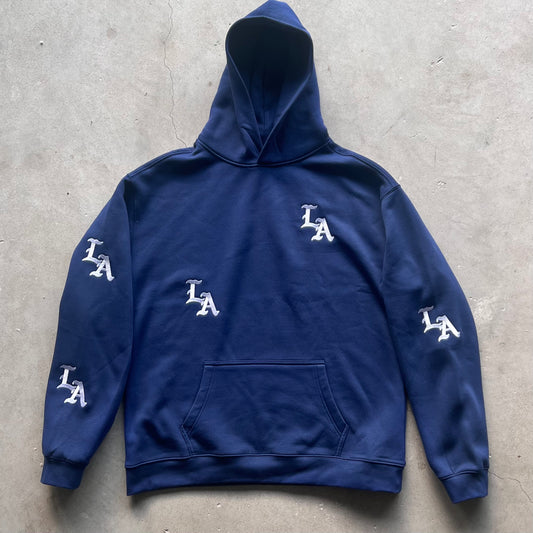Los angeles Hoodie OLD ENGLISH font - Blue