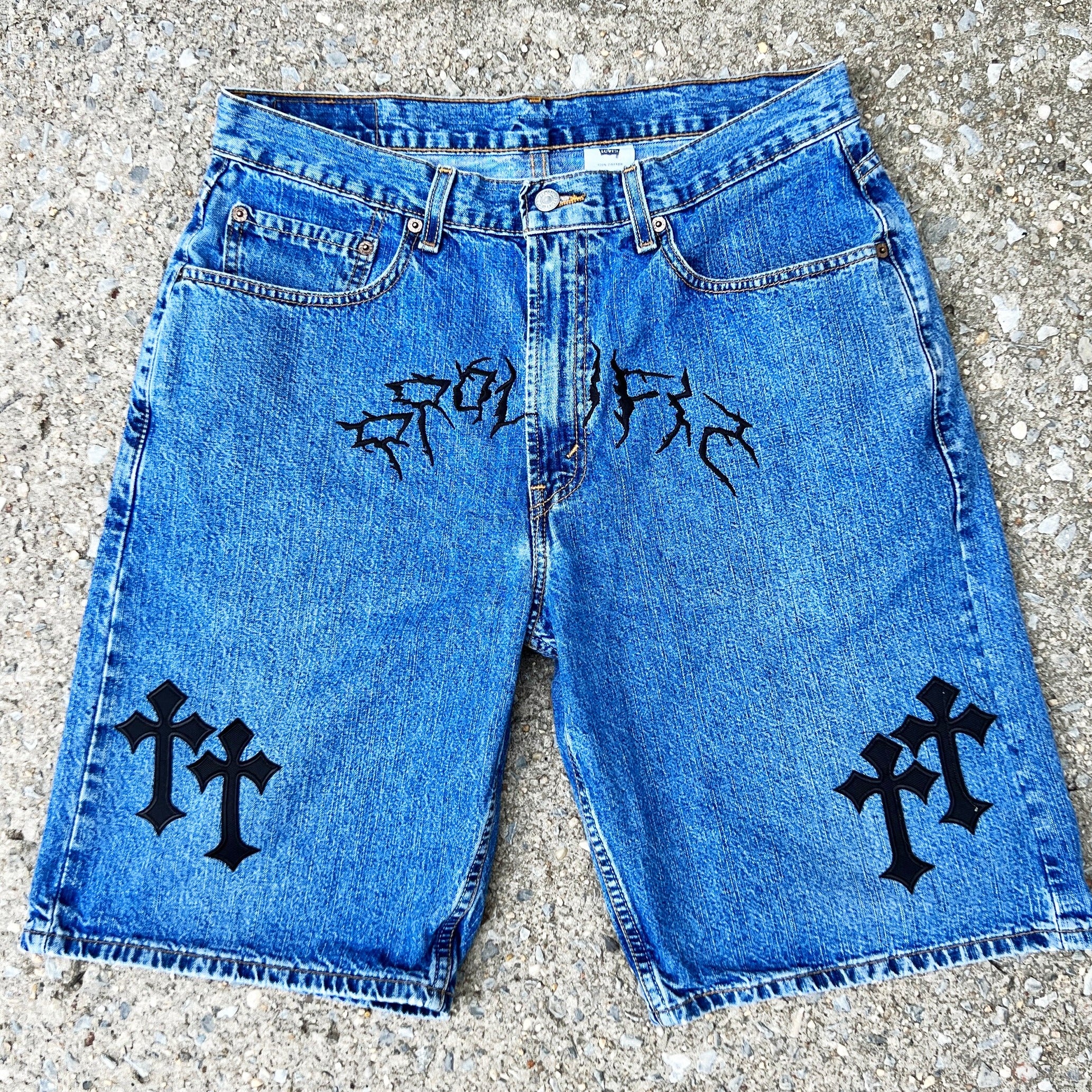 Off white hot sale jeans shorts