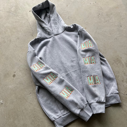 MIA Miami Hoodie embroidered - Gray