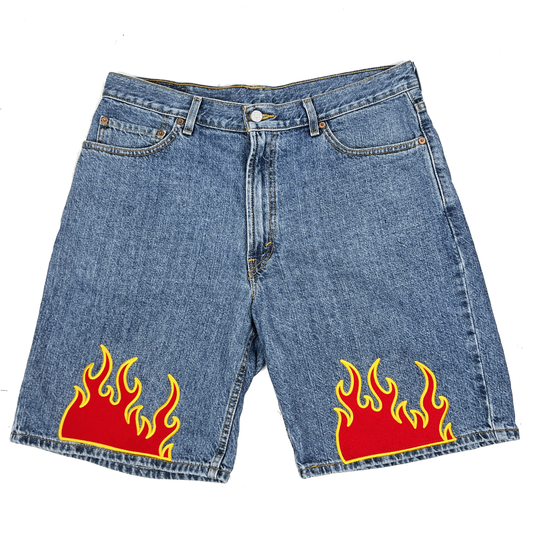 Flame Denim Shorts