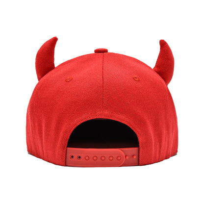 Horns Snapback Hat - Red